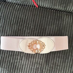 Elegant Pink Belt with Gold Accent